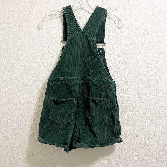 Princess Polly Kacey Forest Green Corduroy Short Overalls Size 2 - Picture 3 of 10